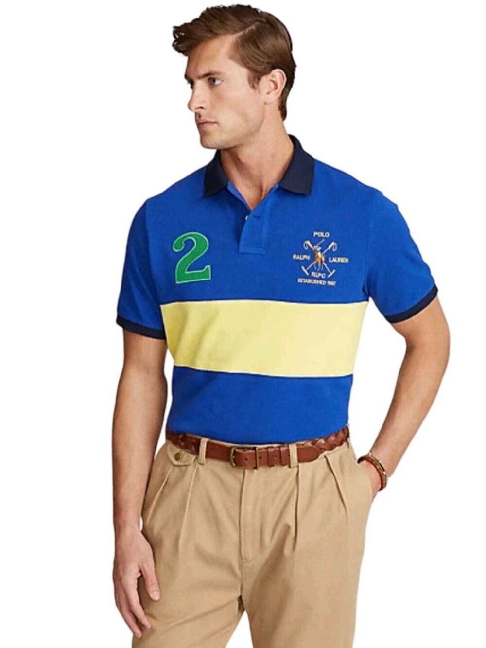 Polo Ralph Lauren Custom Slim Fit Equestrian Designer Polo Pony Shirt Size L